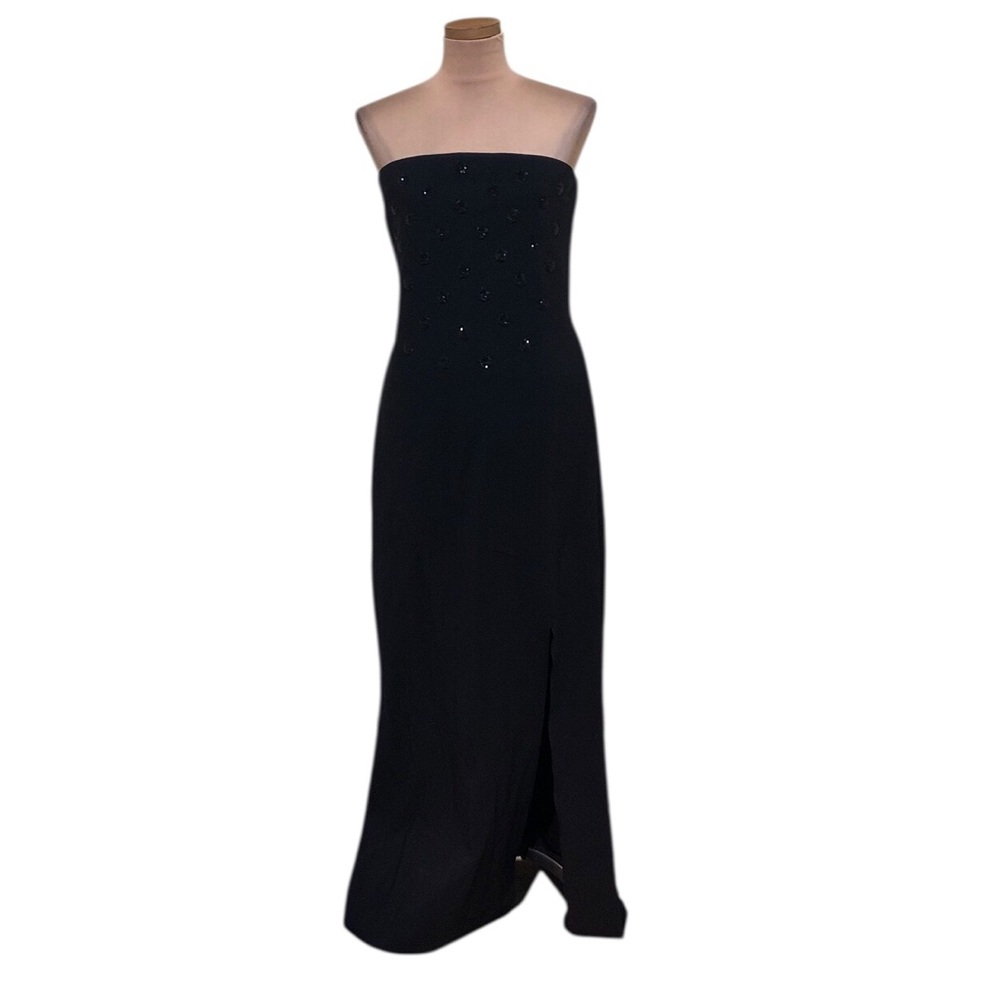 NWT Chiara Boni Milika Maxi Dress Size 16 Black Sequin Polka Dot